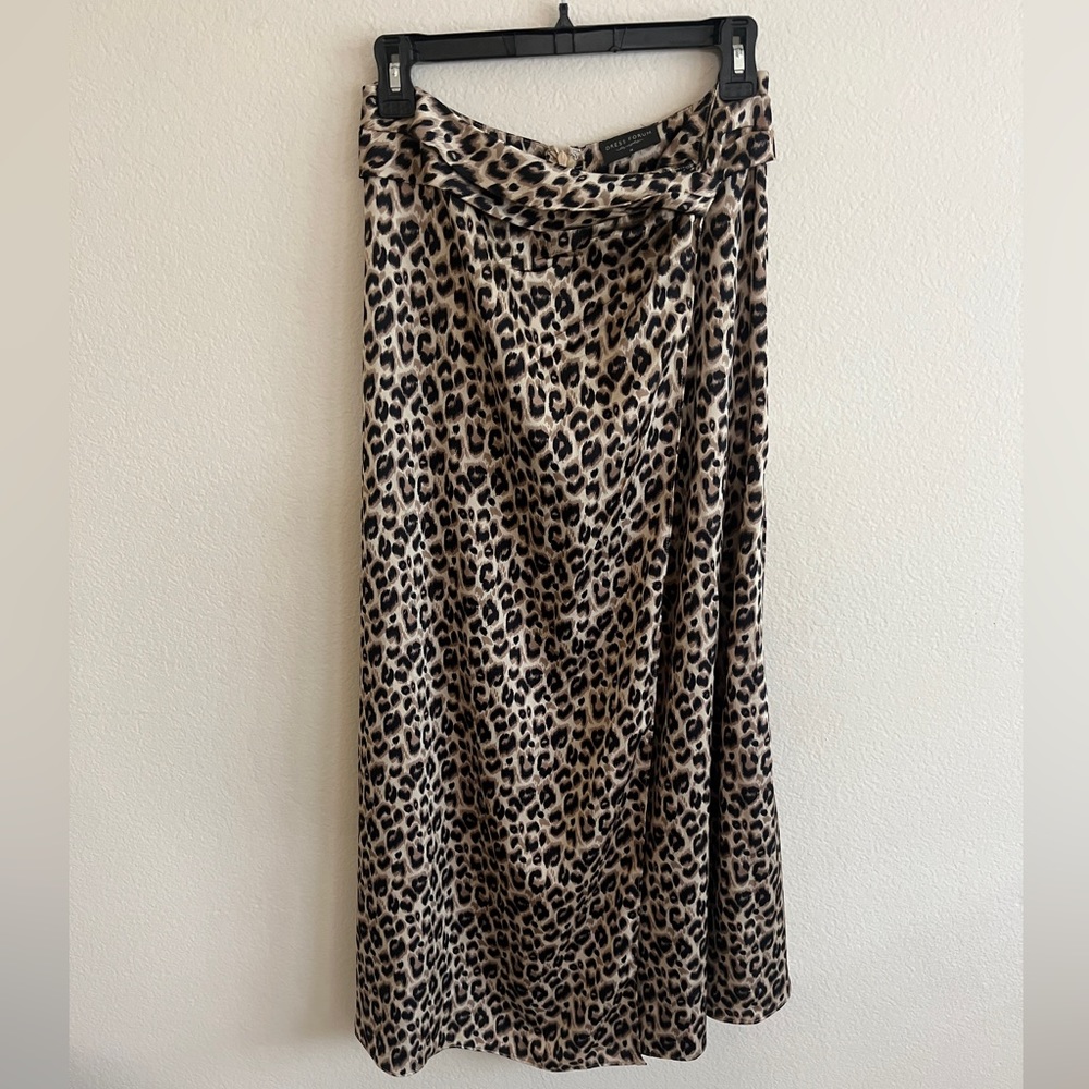 Dress Forum Leopard Print Faux Wrap Maxi Skirt